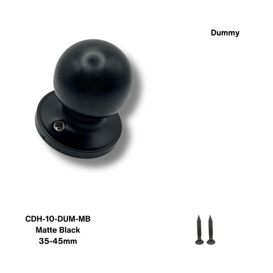 PorteGuard Door Handle - Round - Dummy Lever Set - Matte Black - CDH-10-DUM-MB