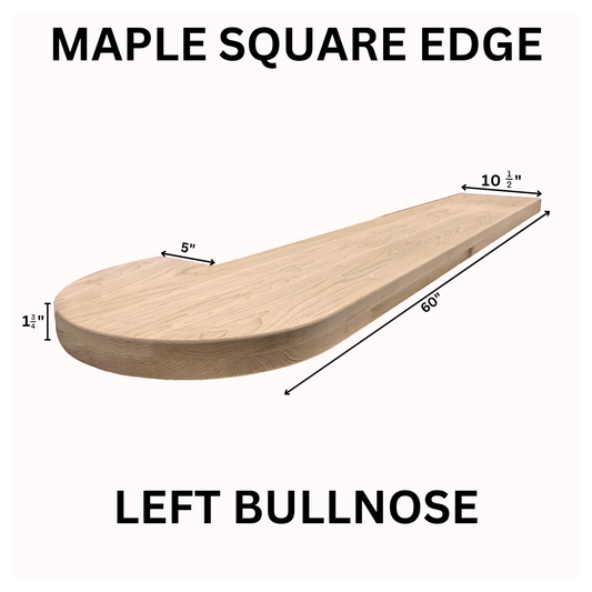 Maple Square Edge Bullnose Treads – Left & Right Return