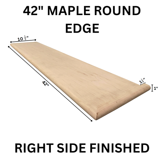 Maple Round Edge Stair Treads – Left & Right Side