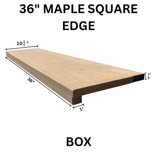 Maple Square Edge Tread – Box Style (Various Sizes)