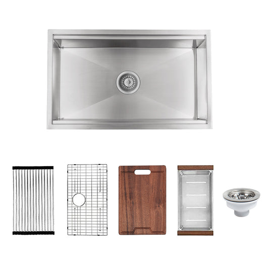 Z&M 32-Inch Workstation Undermount Kitchen Sink – U3219-WS