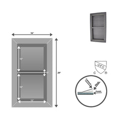 Multi-Compartment Shower Niches – Double & Triple Options (12X12X12, 12X16X8, 12X12X12X12)