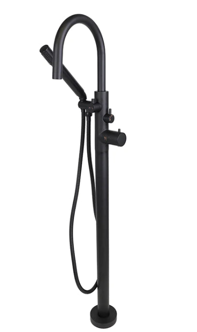 COS-F71106MB Matte Black Round Free Standing Bath Tub Faucet