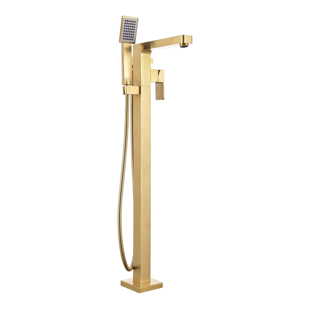 COS-F71108BG Brushed Gold Square Free Standing Bath Tub Faucet