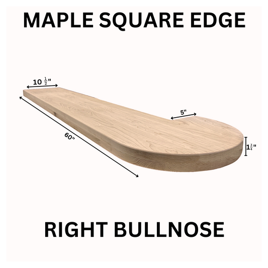 Maple Square Edge Bullnose Treads – Left & Right Return