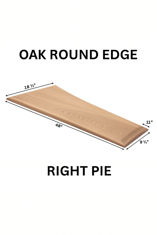 Red Oak Stair Tread – Round Edge, Pie Shape Right or Left Options