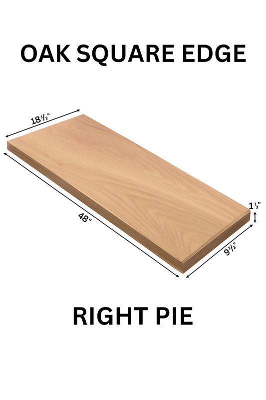Red Oak Stair Tread – Square Edge, Pie (Left or Right Turn Options)