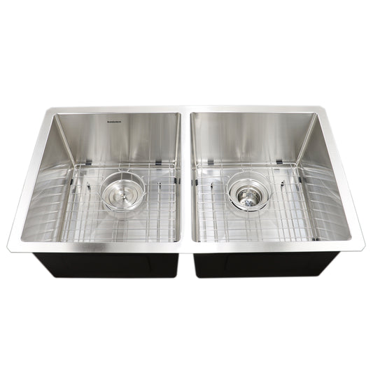 31" MISSION Undermount Kitchen Sink – 18G Double Bowl – UN1414