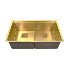 32" Workstation Undermount Double Bowls 50/50 Kitchen Sink in 16 Gauge – UNS1515P