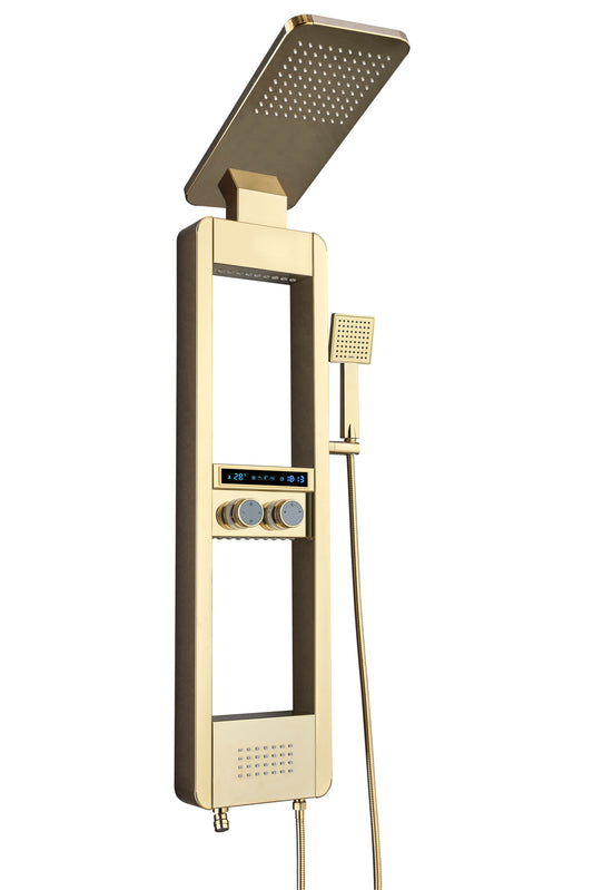 Luxury Shower Panel Tower – Stainless Steel with LCD Screen – ZM8103