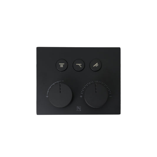 Three way push-button thermostatic valve and trim set